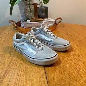 Baby blue suede vans